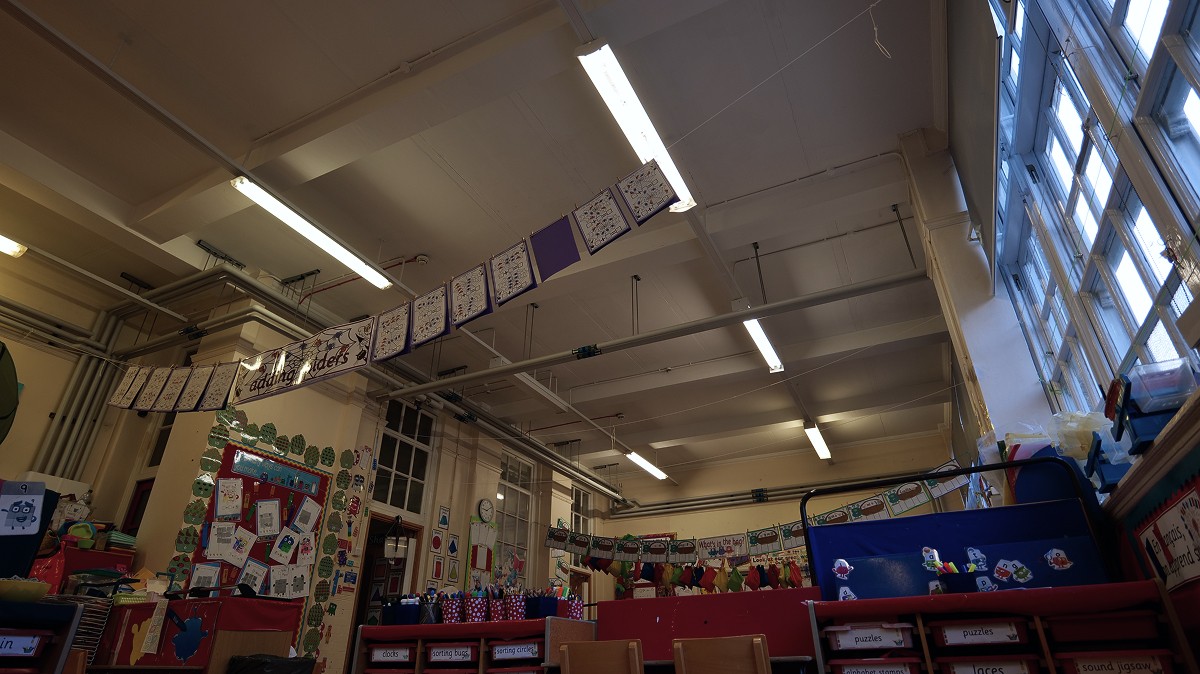 London School Clasrooms before the emergency lights have been replaced by Azure Electrical Ltd