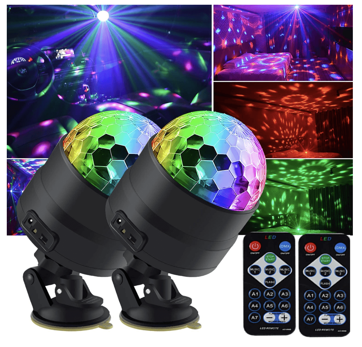 2 Pack Disco Lights Stage Ball with Remote