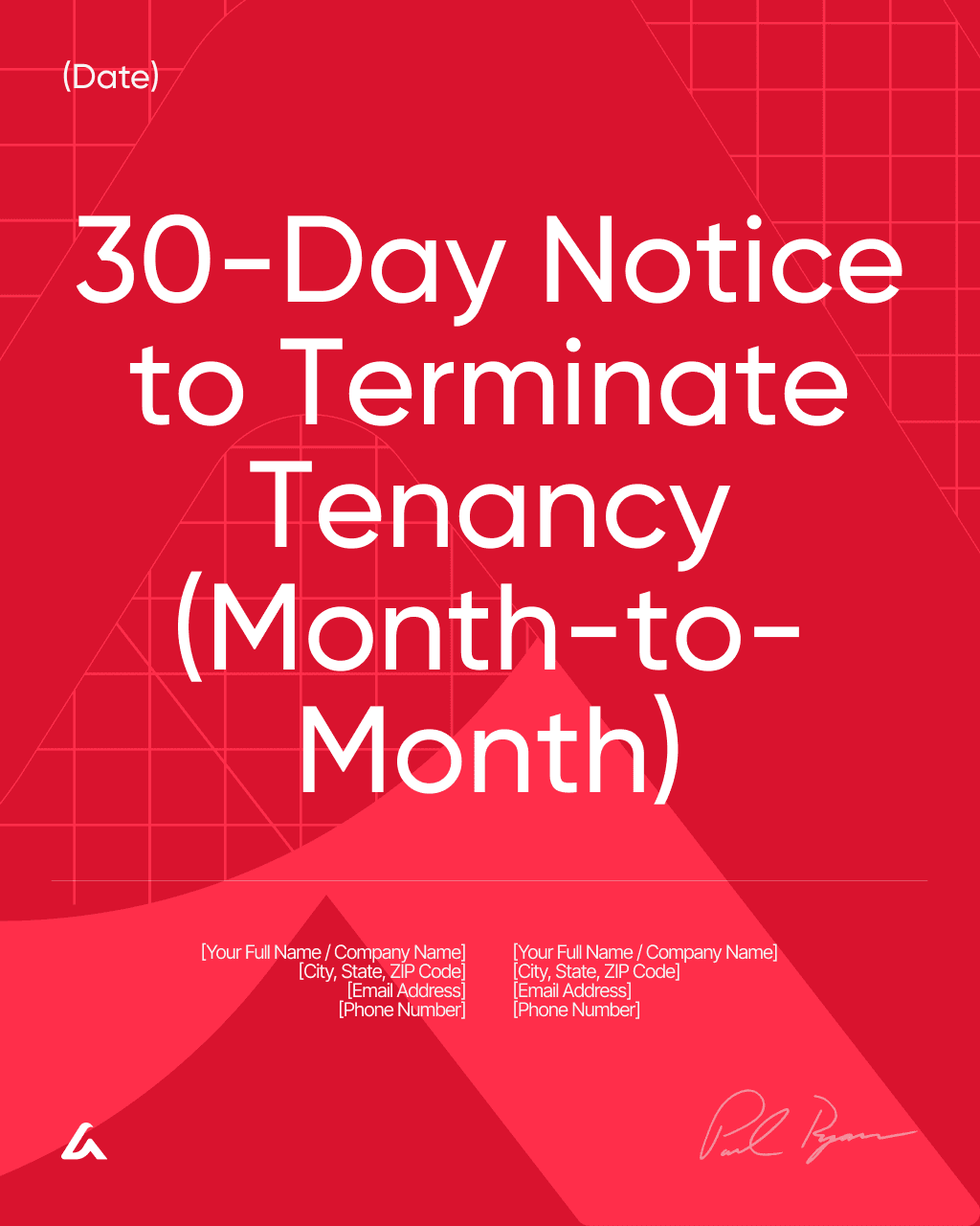 30-Day Notice to Terminate Tenancy (Month-to-Month)