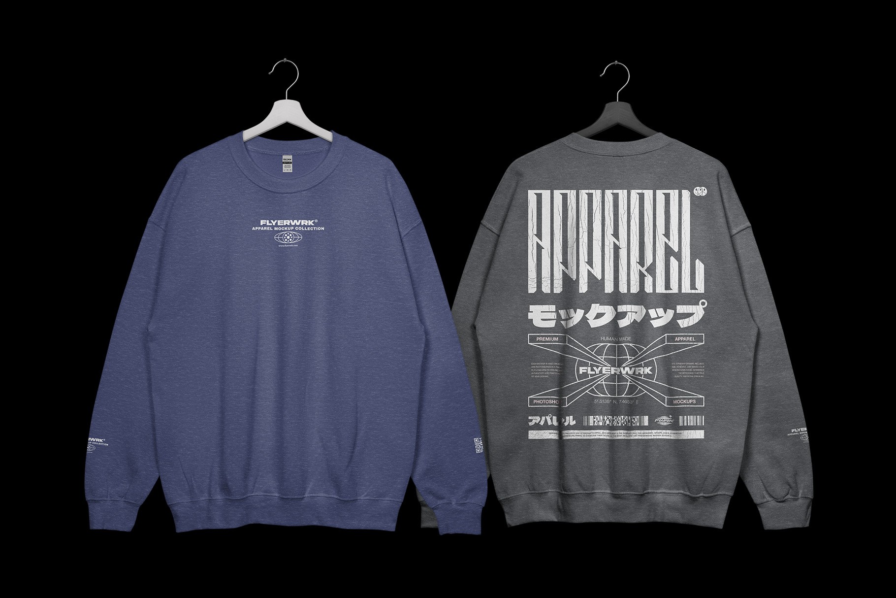Gildan 18000 Crewneck Hanging mockup showing alternative design preview
