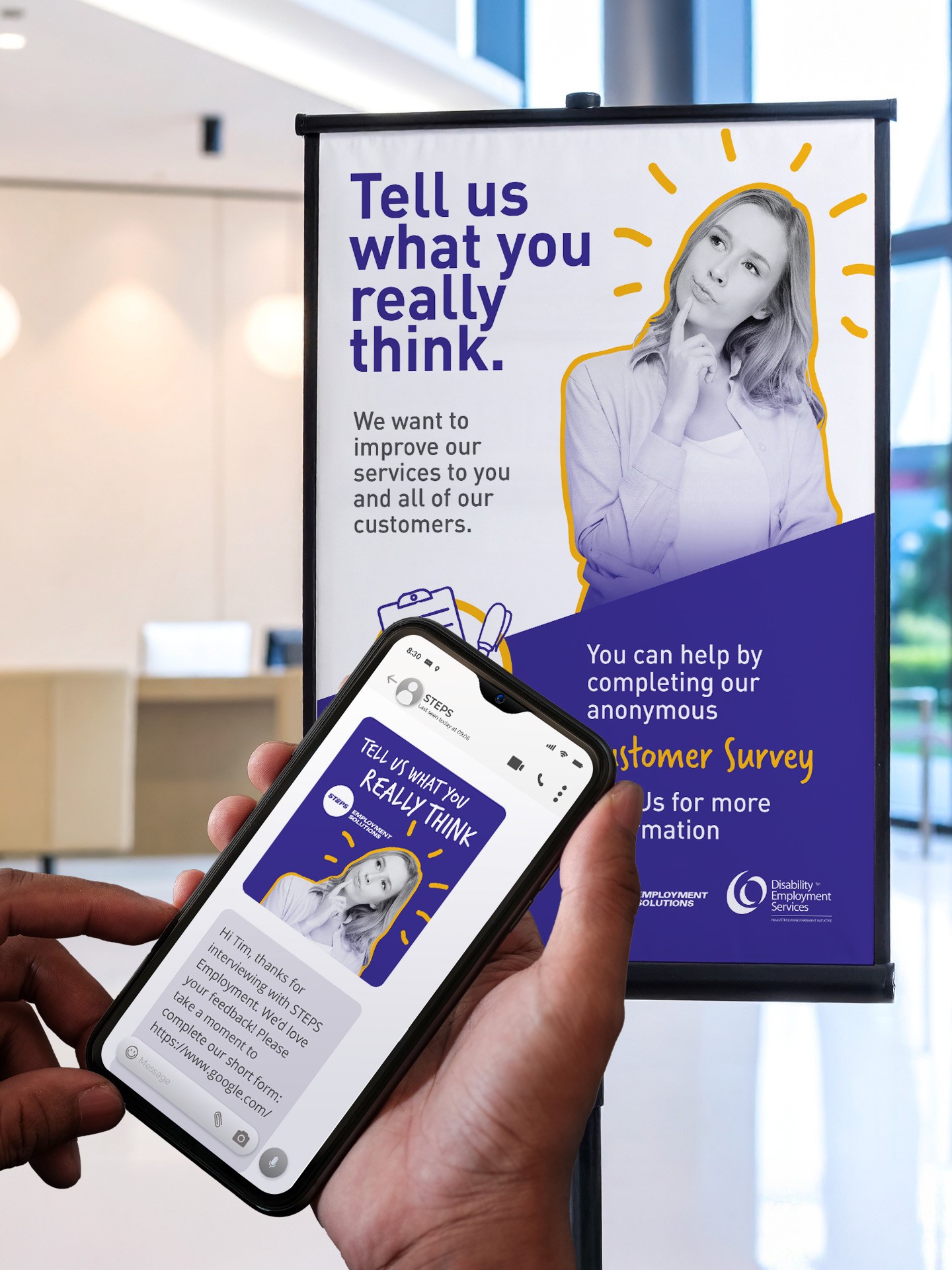 Job seeker feedback collection methods and visual examples