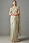 Deep sage green georgette saree set with gota patti by Rabani and Rakha, ₹94,000
