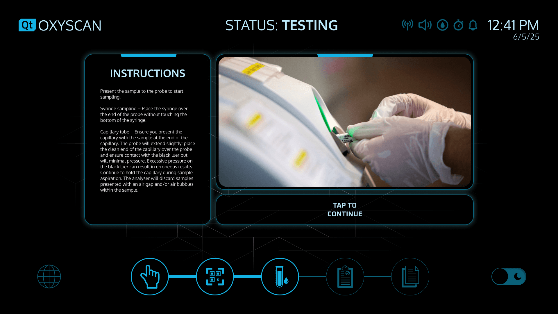 Tablet showing Bloomy UI