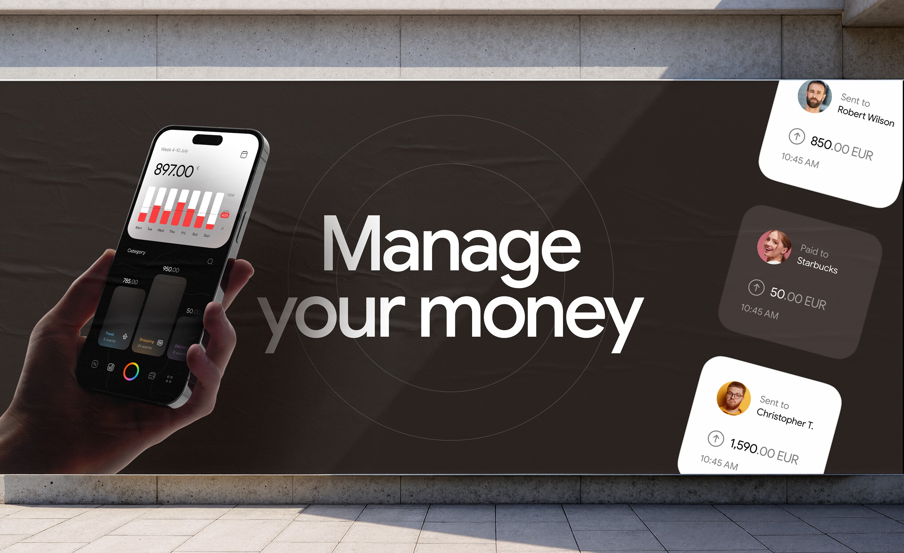 LinkMatch promotional shopping bags in blue and white with company logo