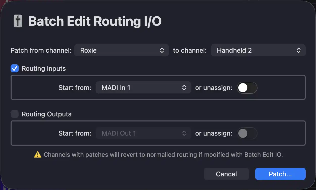 Batch edit default routes quickly