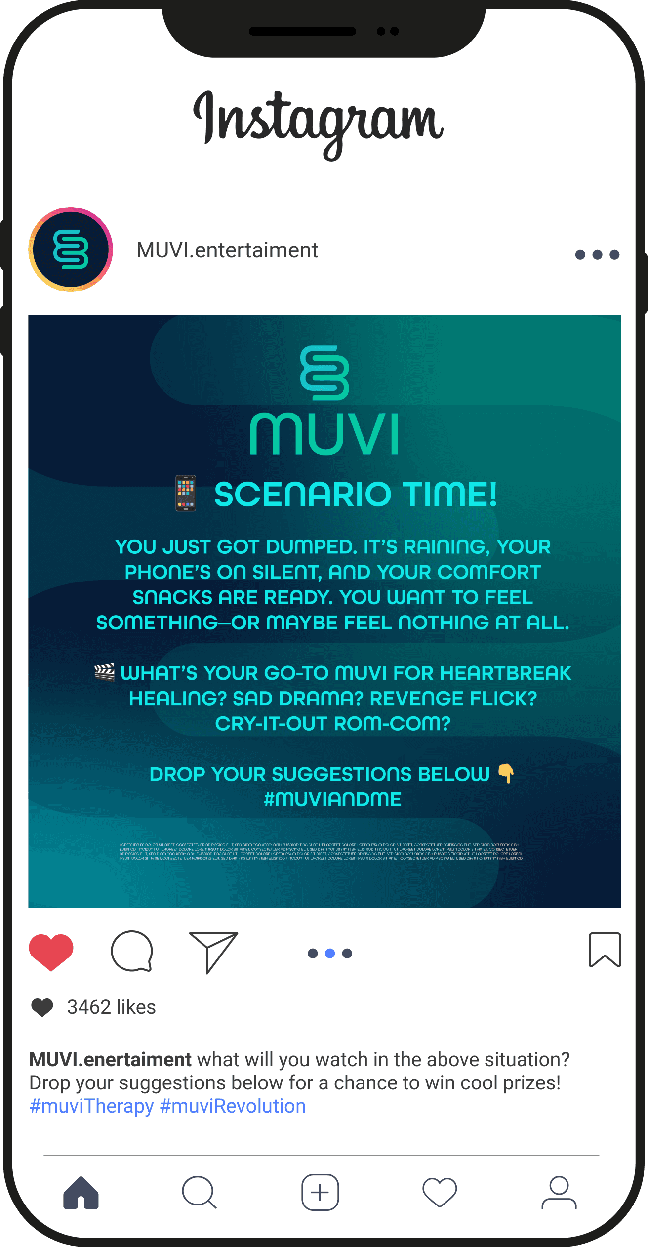 Muvi Social Media promotion post App Screen
