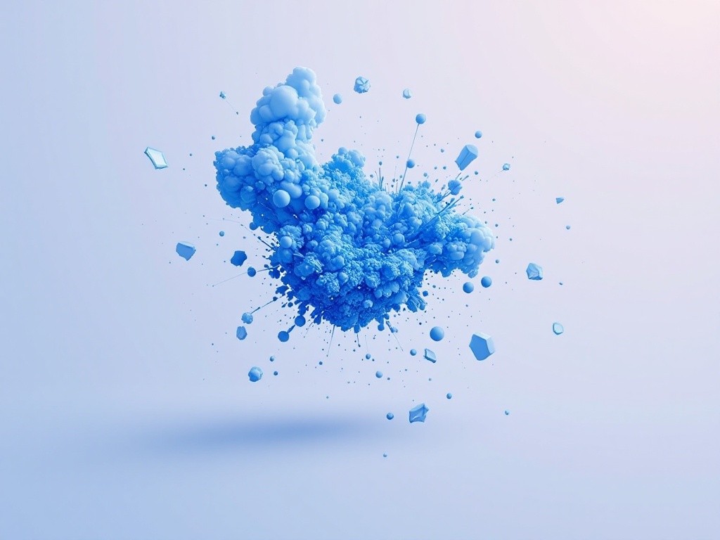 Blue paint explosion