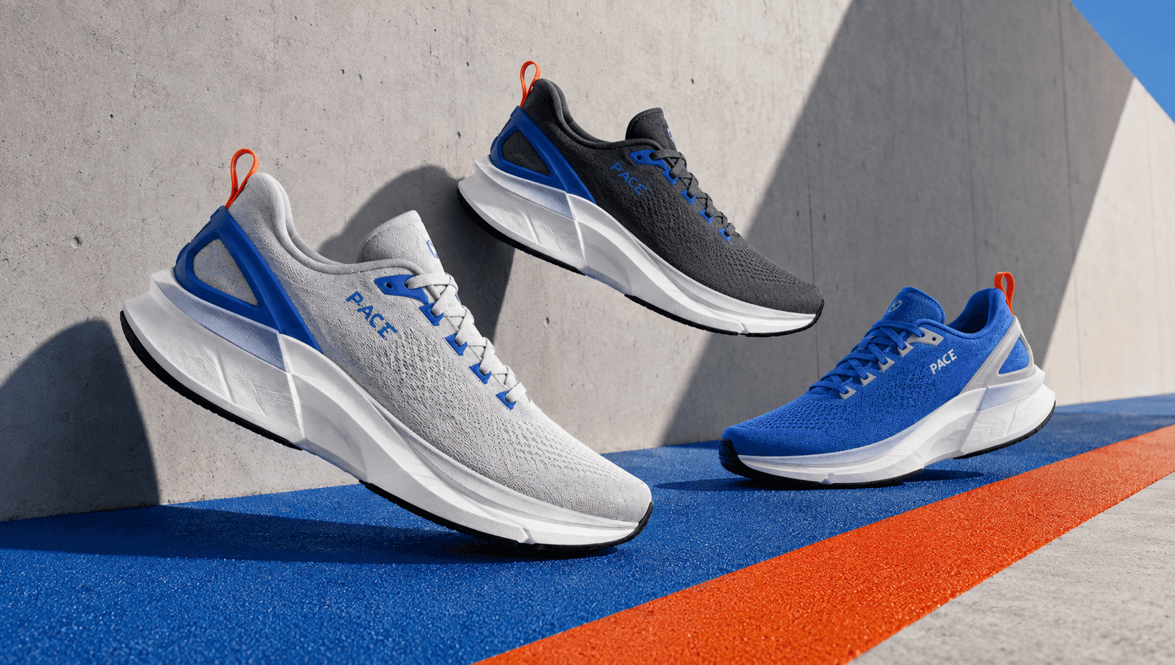 Pace - the three colourways