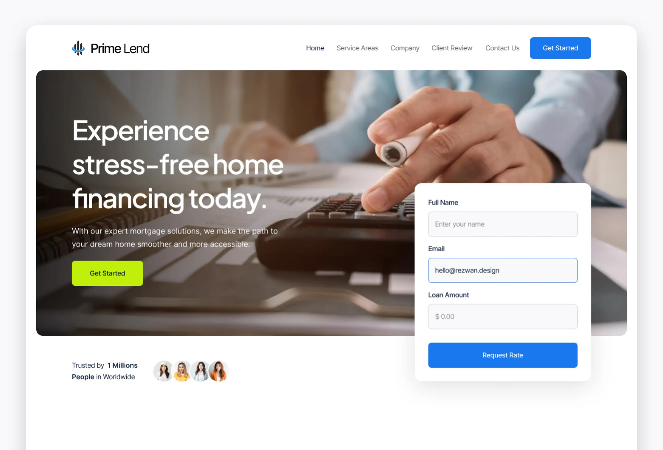 PrimeLend finance framer template