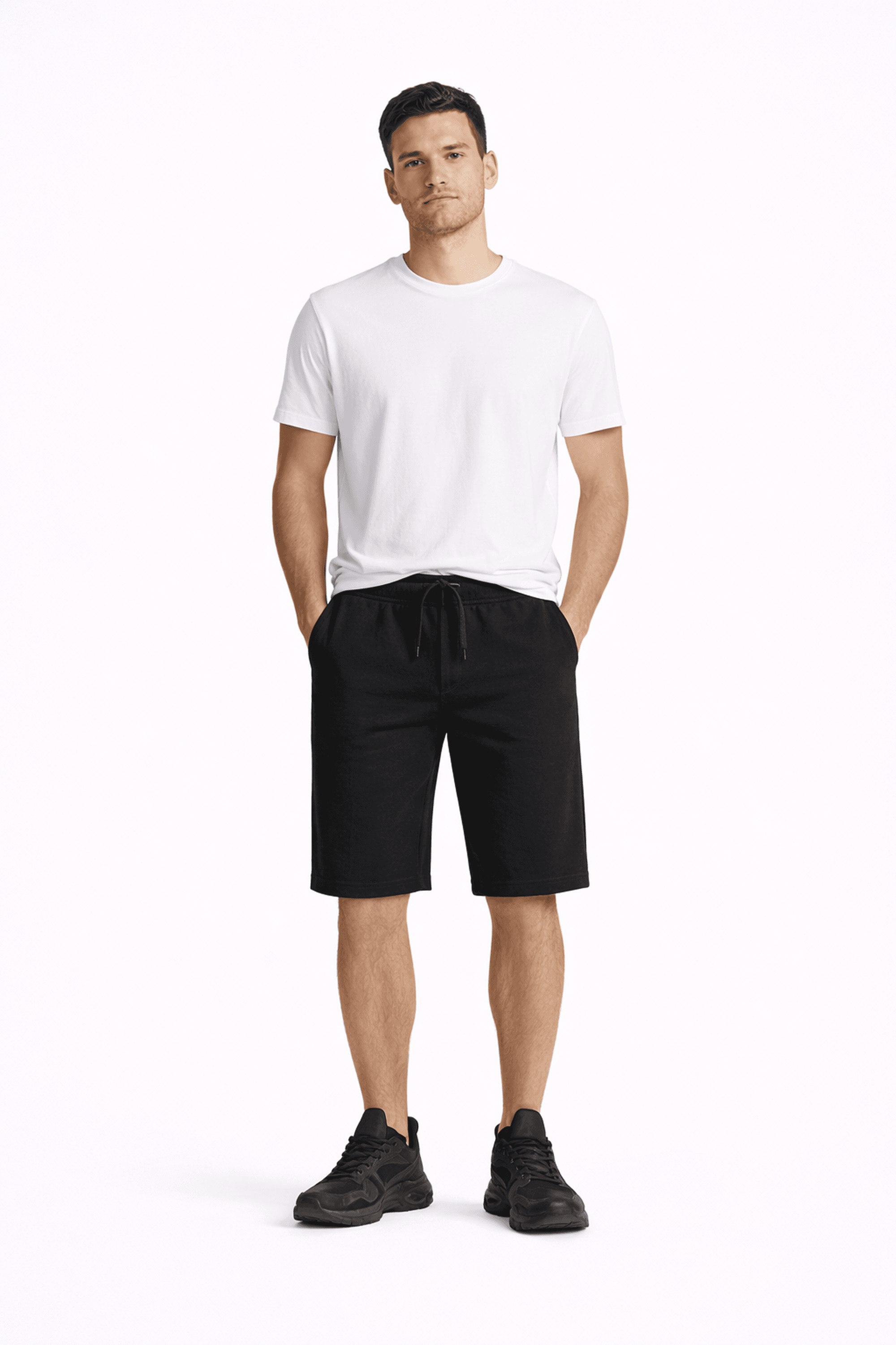 black and white crew neck t-shirt