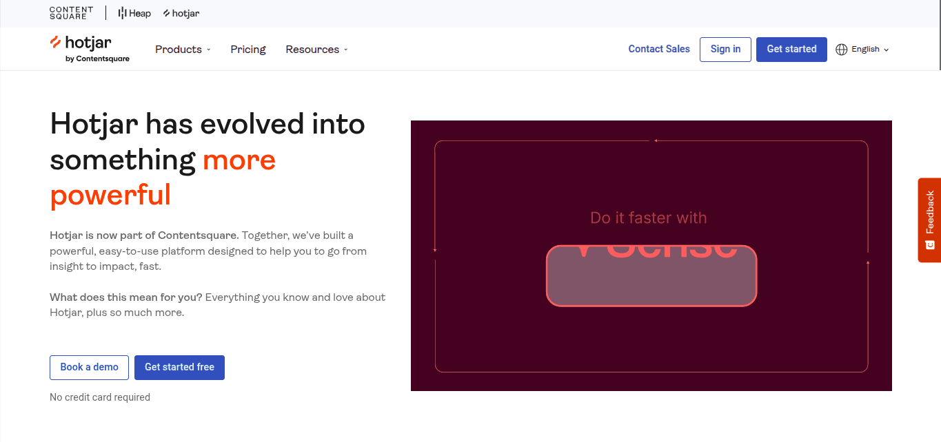Hotjar Dashboard Screen shot