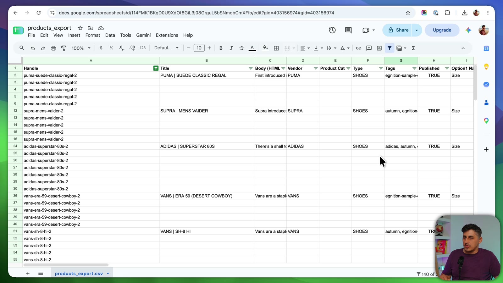 Adding a duplicate tag to the Tags column in Google Sheets