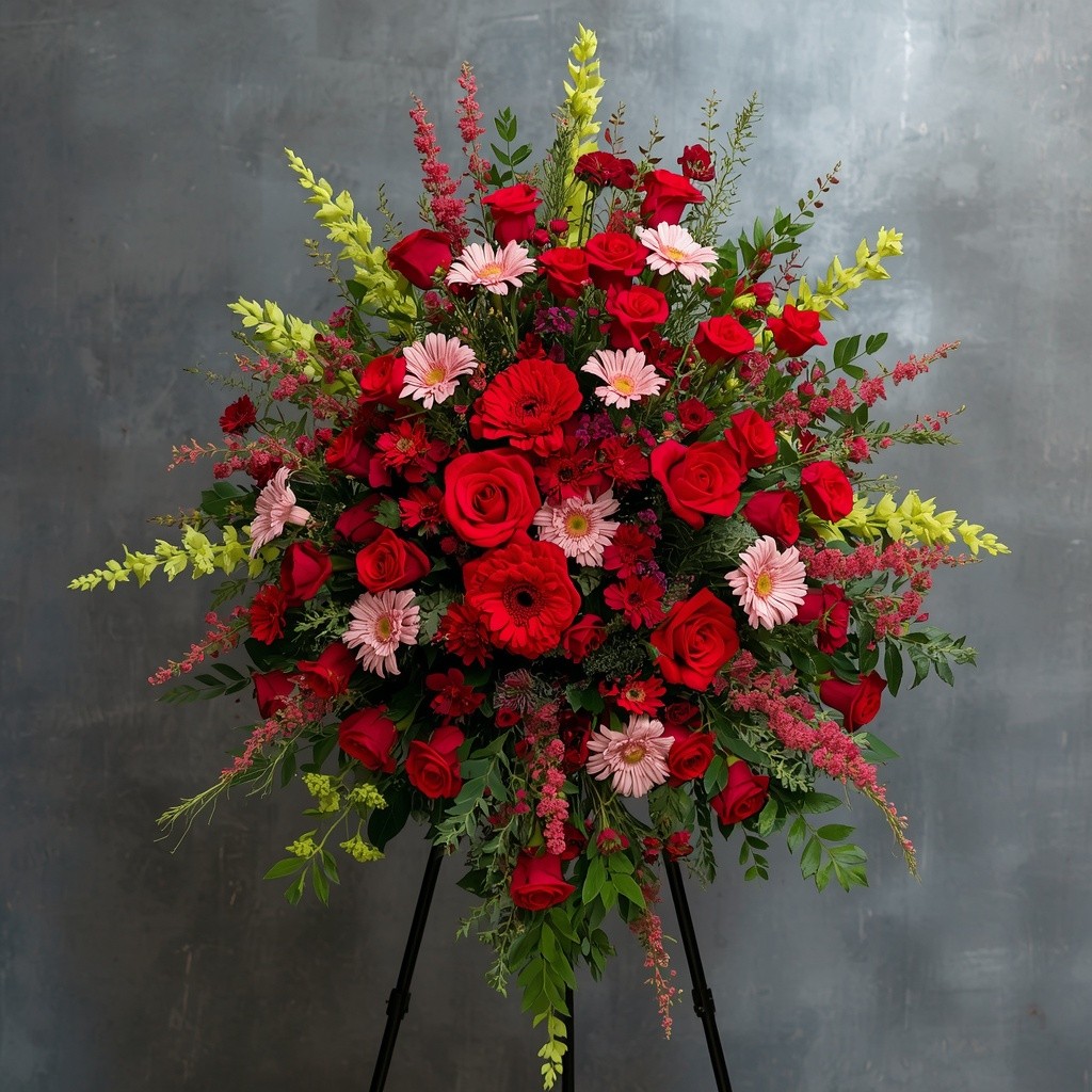 Passionate Spirit Spray – funeral sympathy floral arrangement, hand-delivered by local DMV florist | Our Legacy Thread™