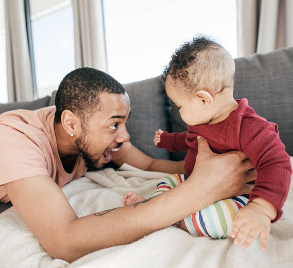 dad playing with son