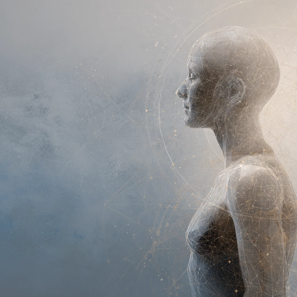 Anonymous human silhouette with subtle signals linking endocrine regions, representing hormone balance and whole body regulation.