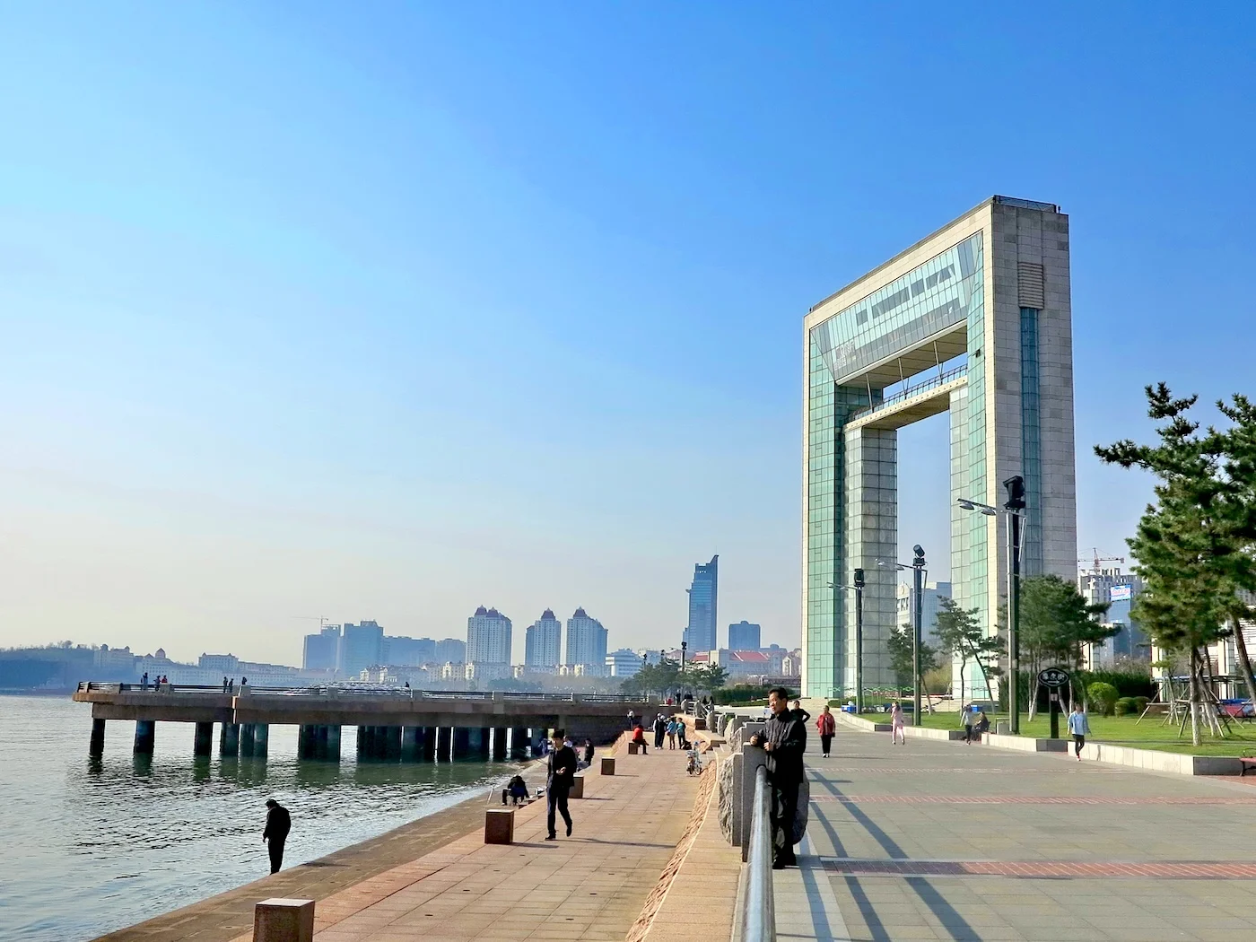 Weihai Coastal skyline in golden hours
