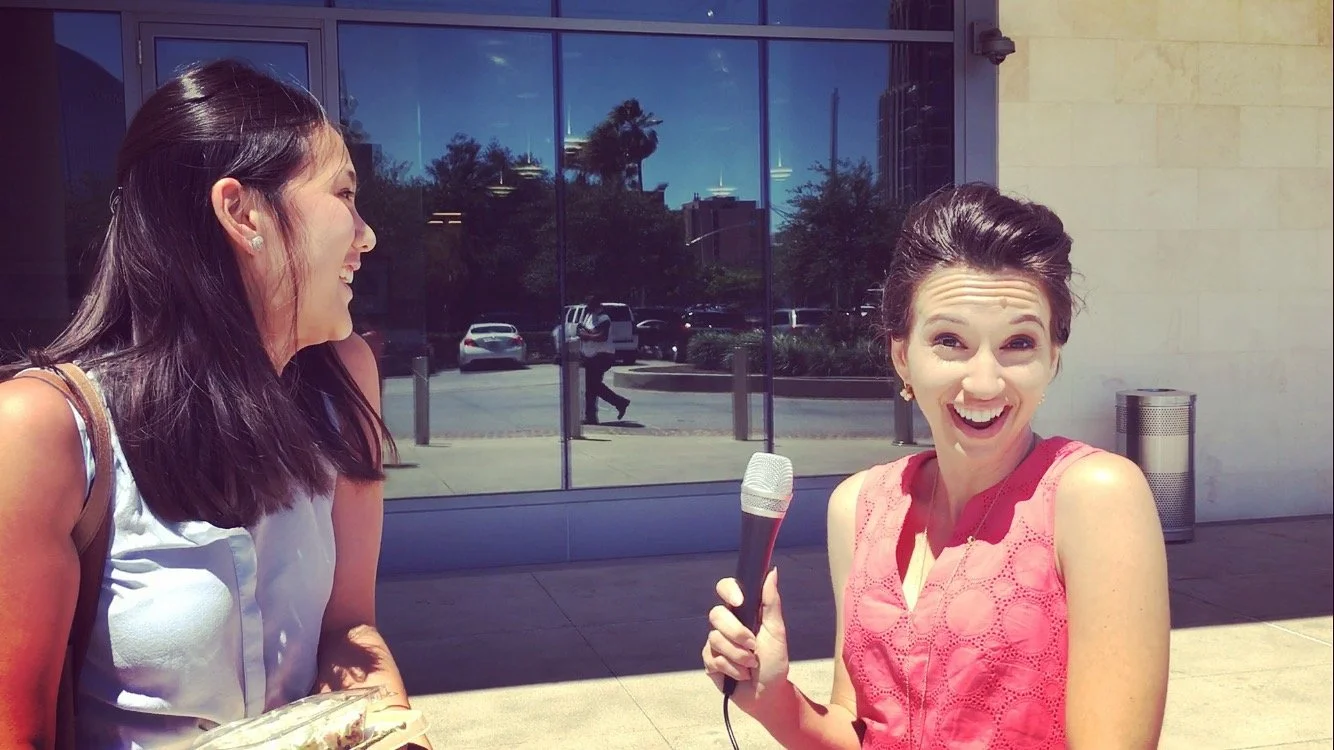 Woman Interviewing On Street