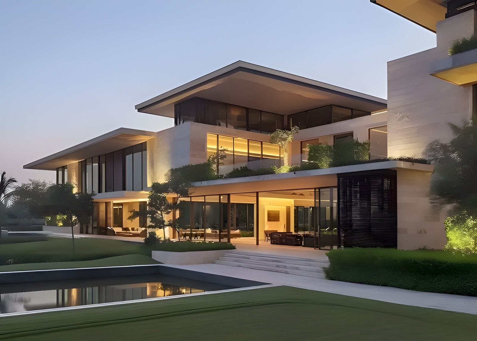 Contemporary residence situated on the golf course within Equestra at Grand Polo, showcasing elegant design and scenic views.