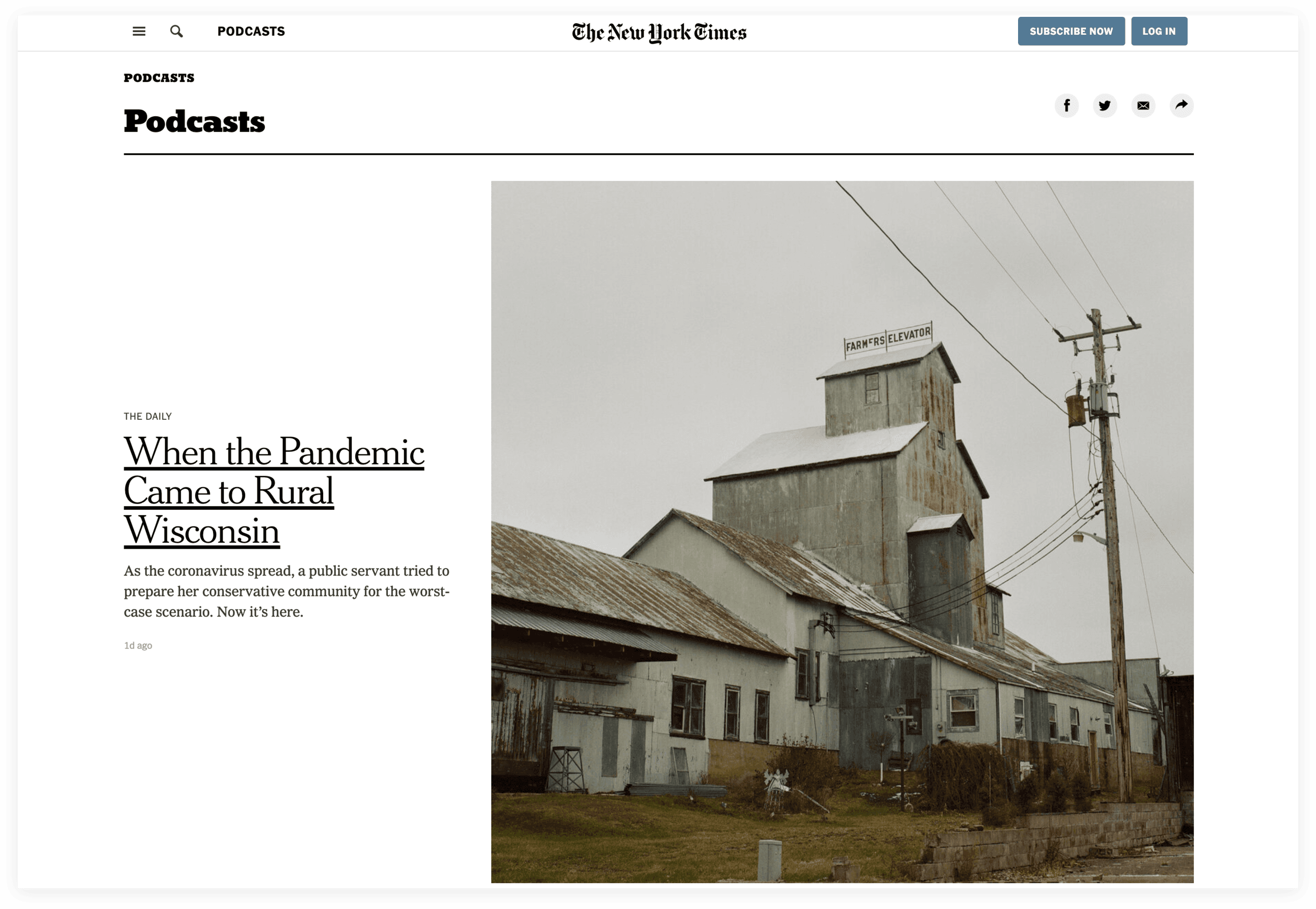 The New York Times podcast directory before Jeff Shibasaki’s redesign