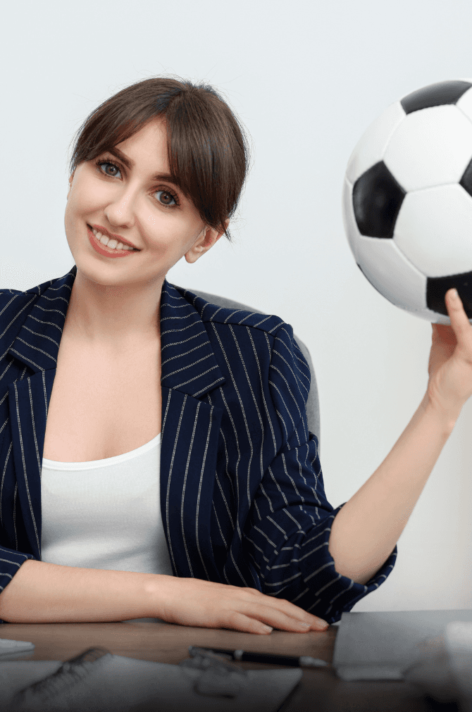 Rachel Stone standing with ABS and hands in her pockets