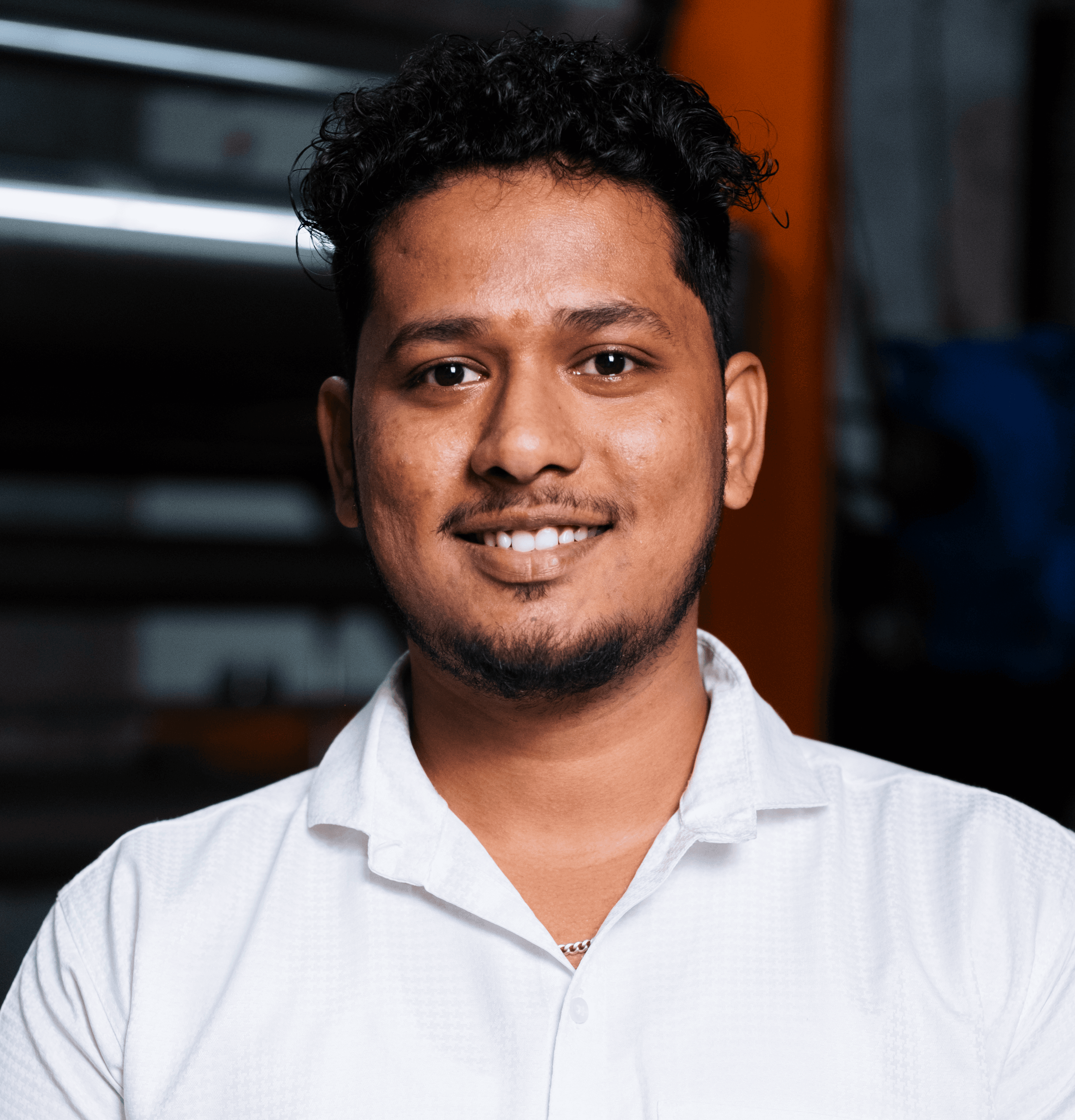 Young woman smiling in an office
