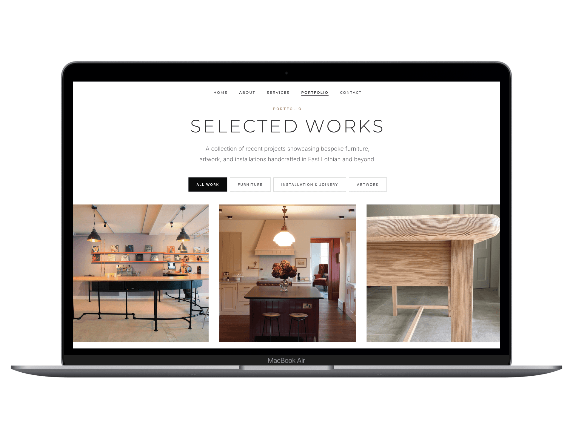 Turning a furniture maker's craftsmanship into a gallery-grade portfolio