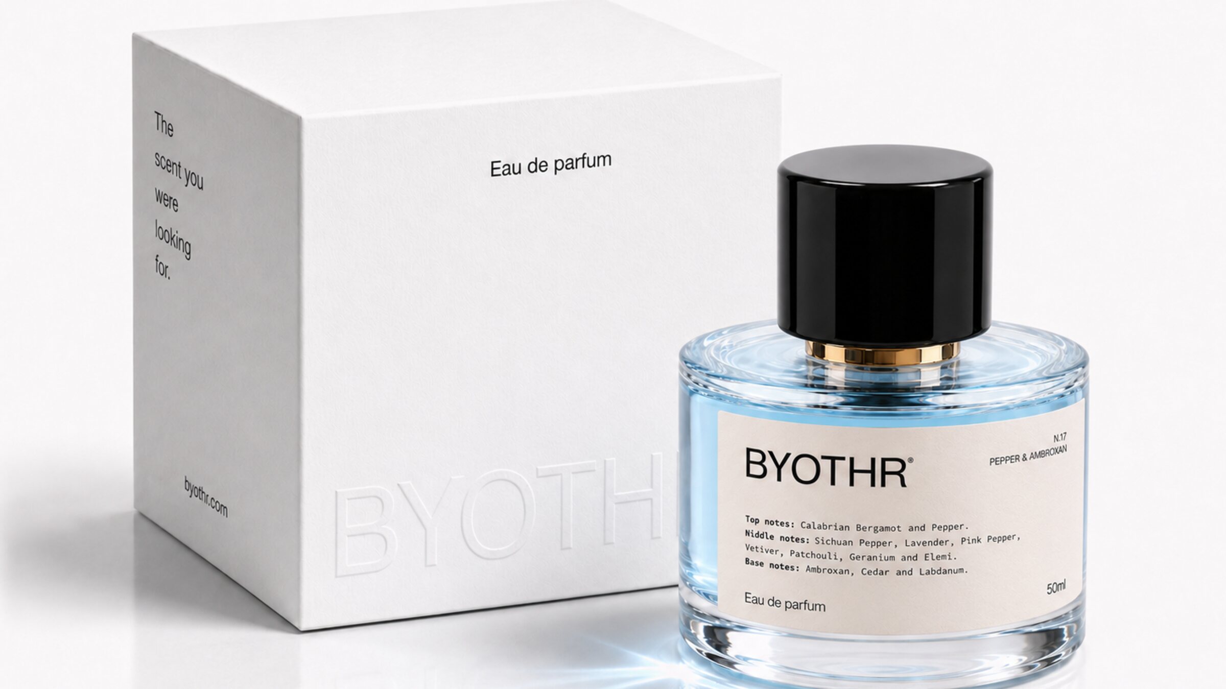 Caixa e frasco Byothr Pepper & Ambroxan