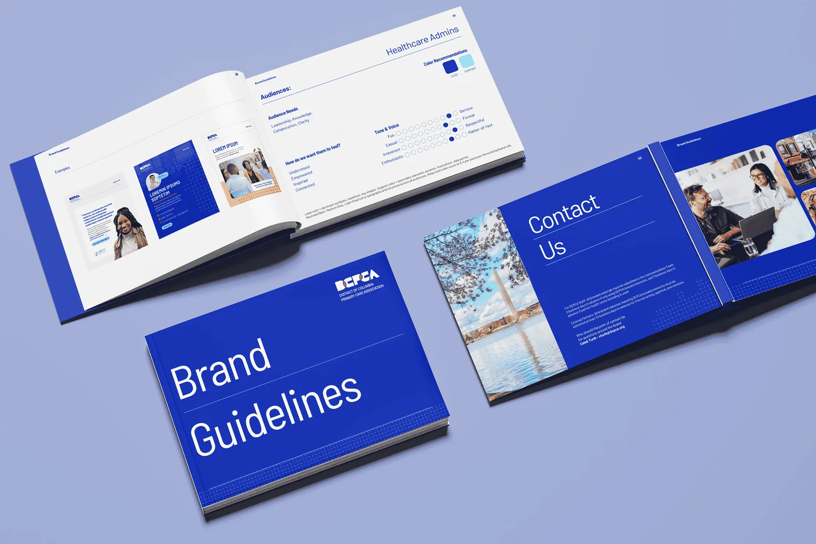 DCPCA Rebrand: the brand guidelines open to the logo system