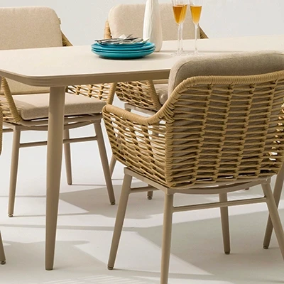 Contemporary Vienna COCO outdoor furniture set, ideal for garden gatherings.