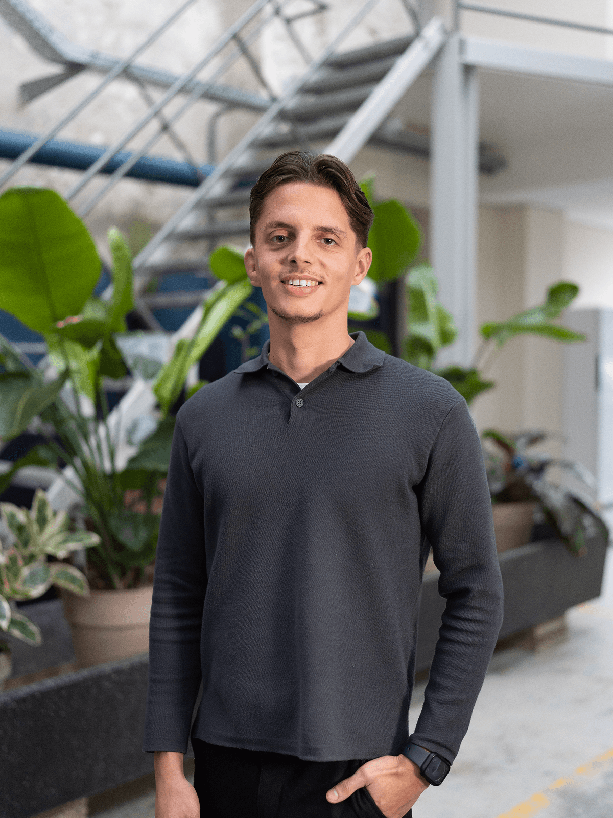 man staring directly at camera