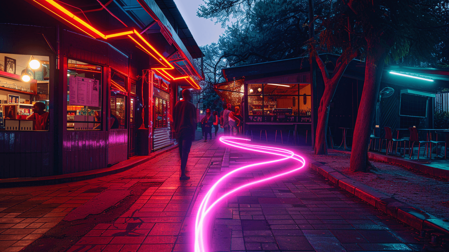 A person walking in a busy area