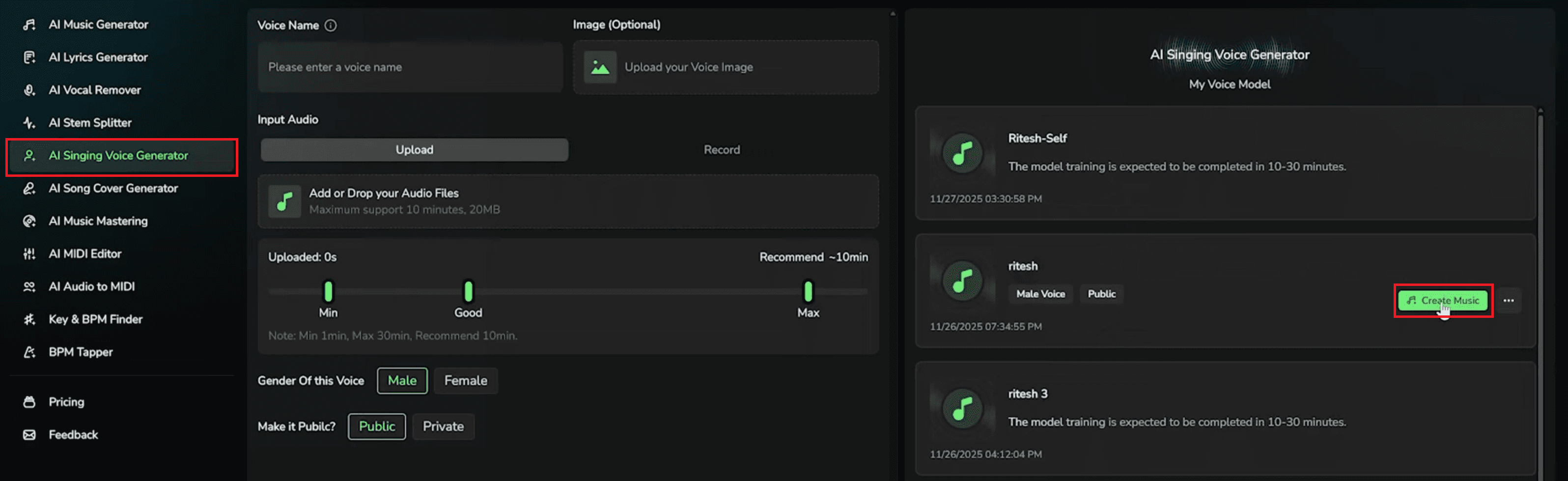 ai singing voice generator