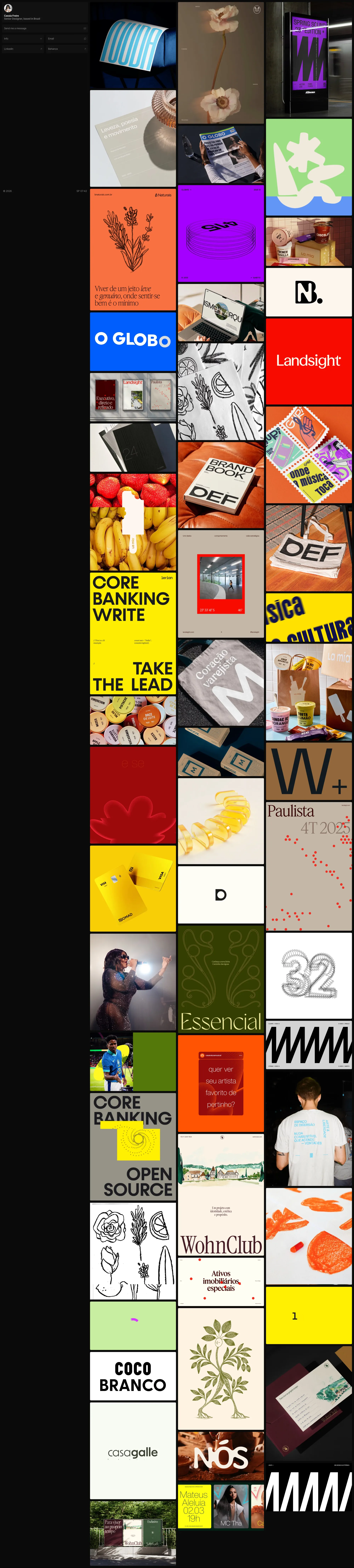 Cassia Freire, Senior Designer portfolio page screenshot showcasing Advertising and Design design