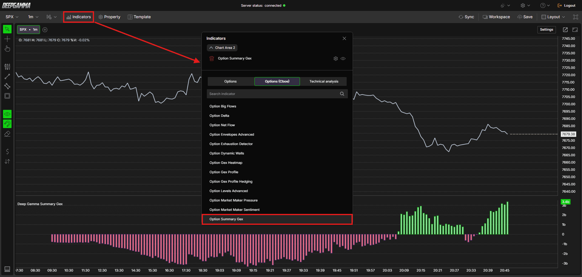 Option Summary Gex - DeepGamma Web. How to Add Option Summary Gex screenshot 2.