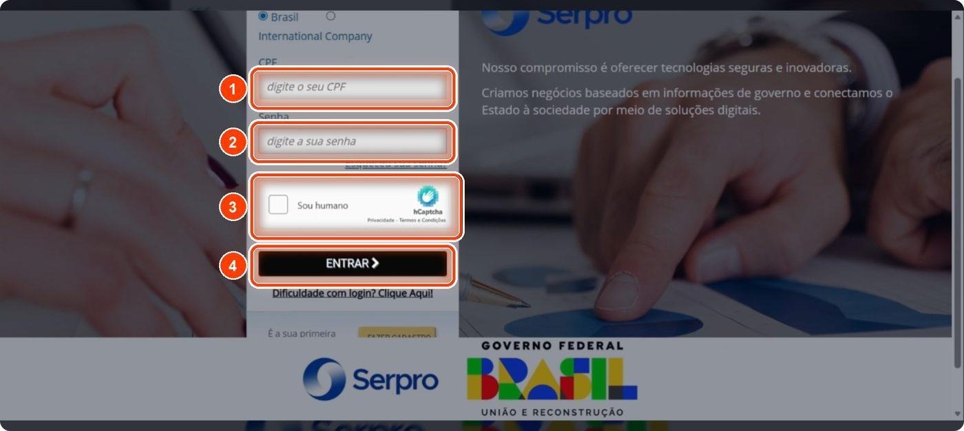 Captura de tela de referência do Credencia para Passo 3 — Entrar na Área do Cliente Serpro. Contexto: 38 — Contratação com o Serpro.