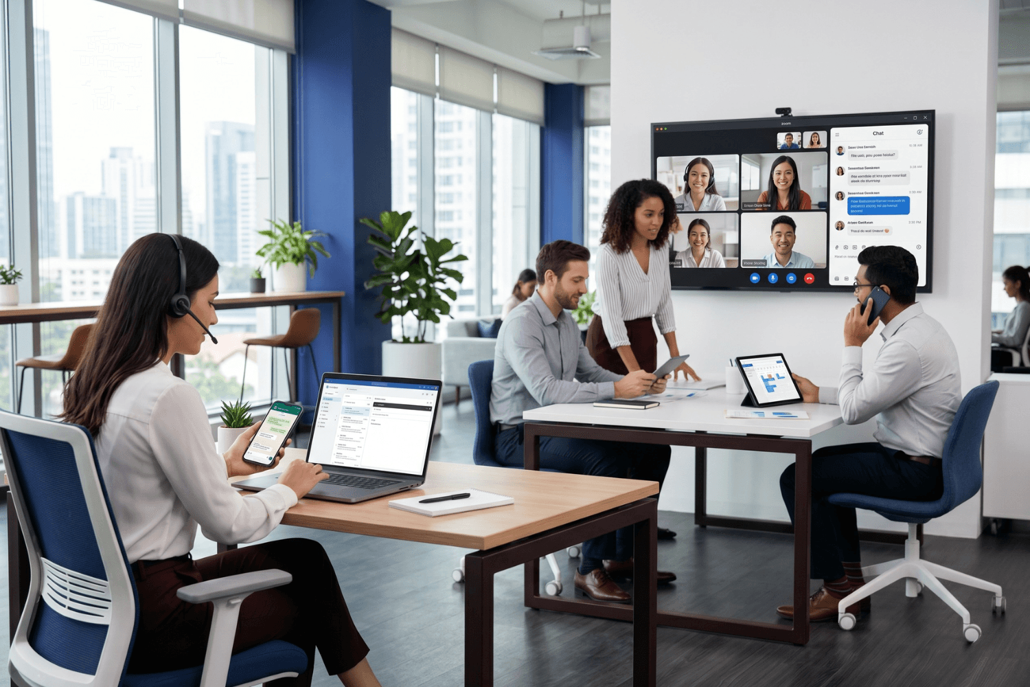 Business communication solutions are platforms that bring all the communication channels including calls, emails, messaging and video into one place.