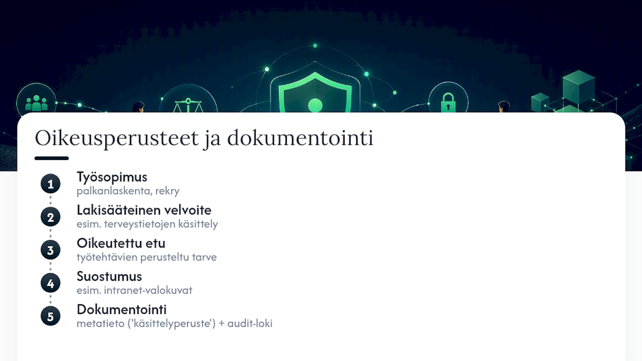Neljä oikeusperustaa HR-datan käsittelylle