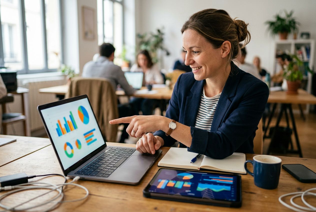 Analyse des statistiques d'appels entrants sur ordinateur portable et tablette