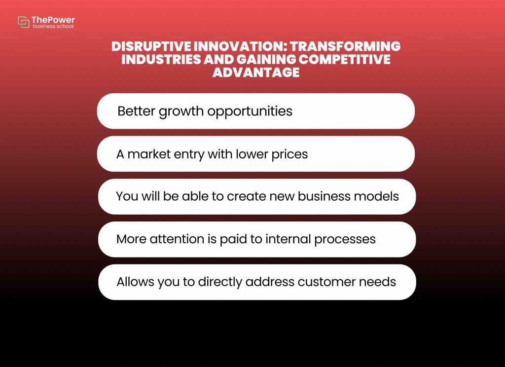 What are the competitive advantages of disruptive innovation?