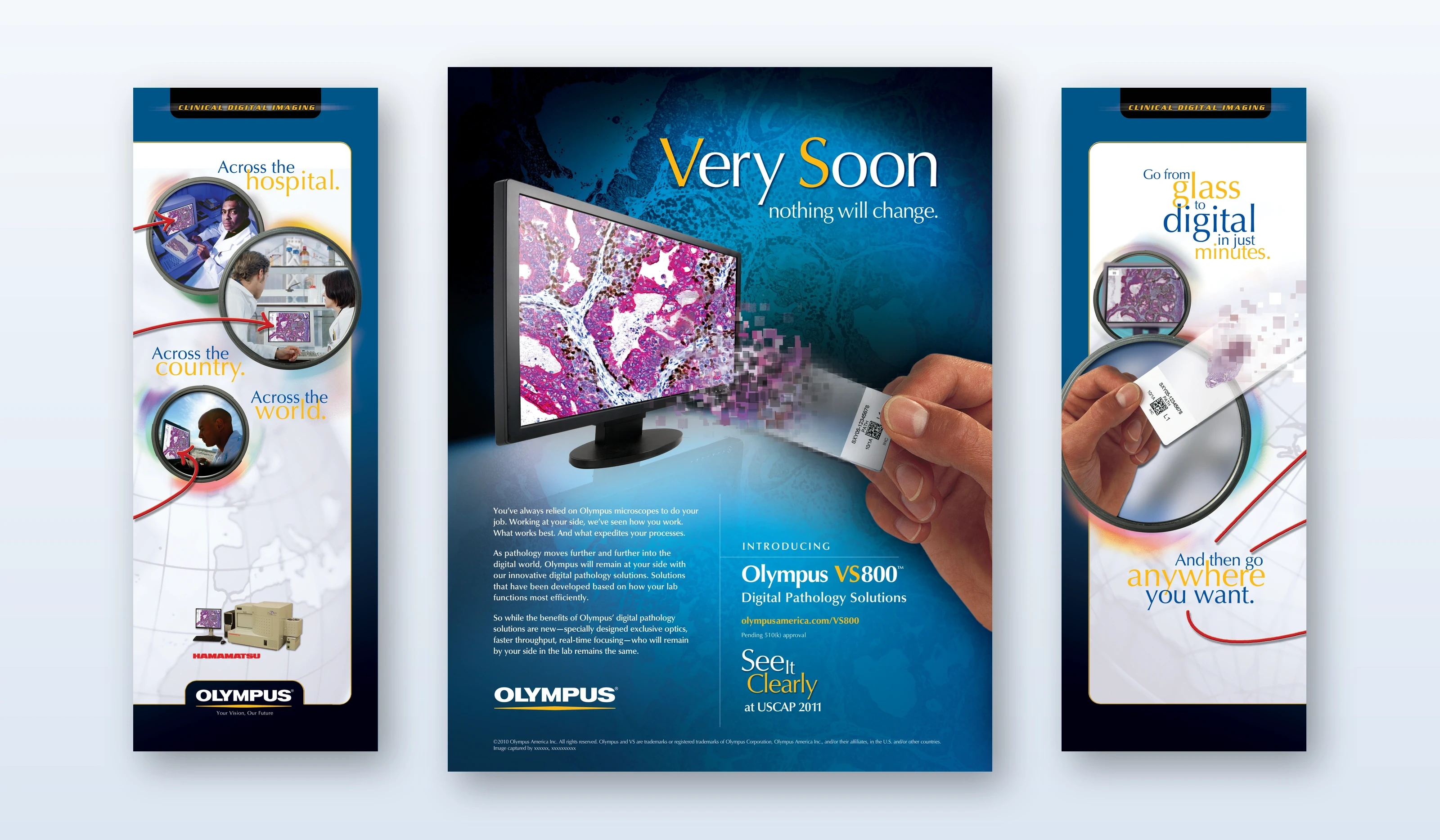 Integrated medical imaging and digital pathology campaign creative for Olympus