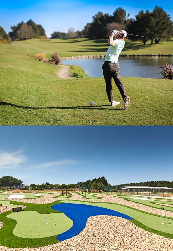 Un homme de dos qui joue au golf