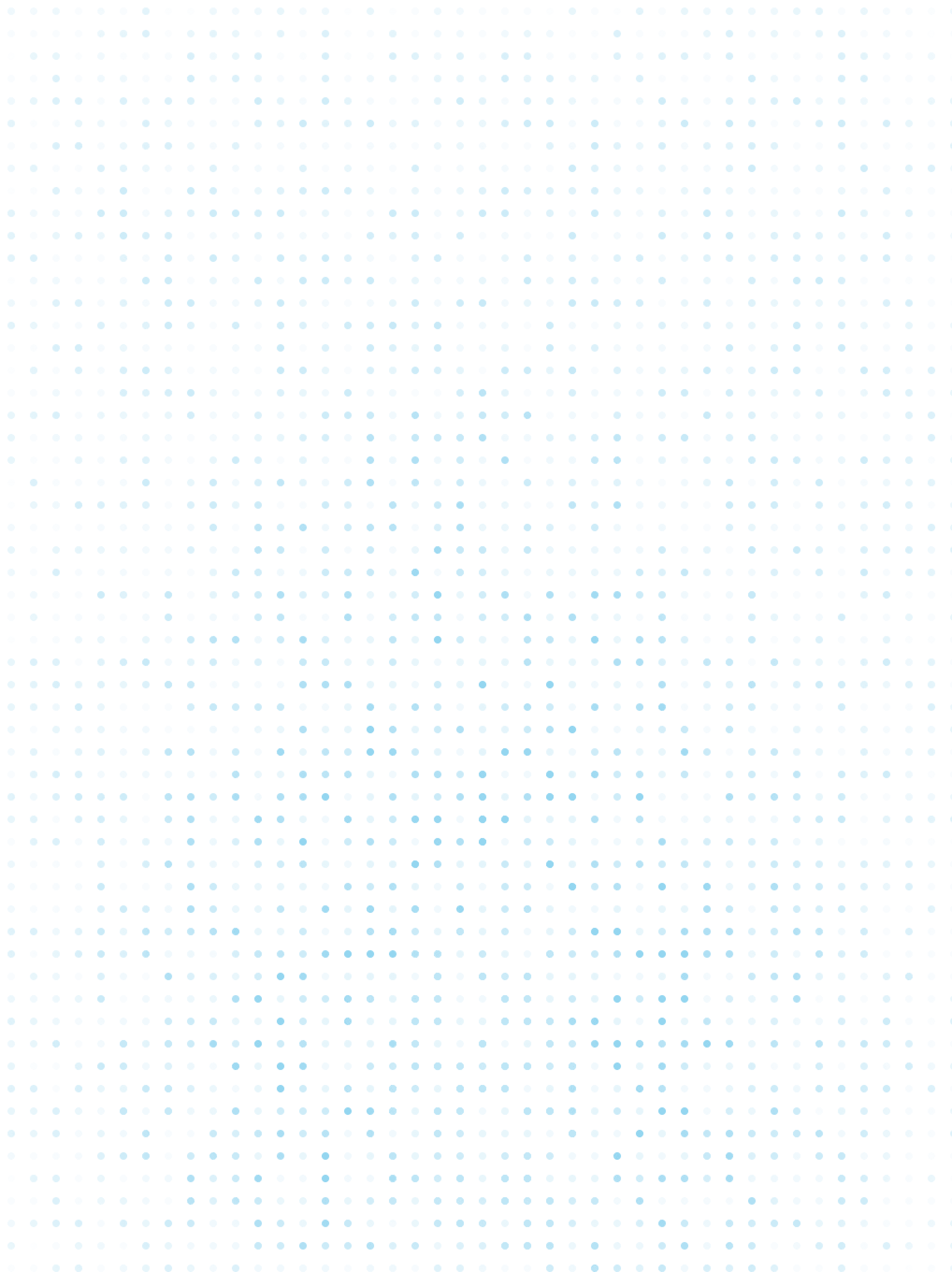 Subtle light blue dot pattern on a white background.