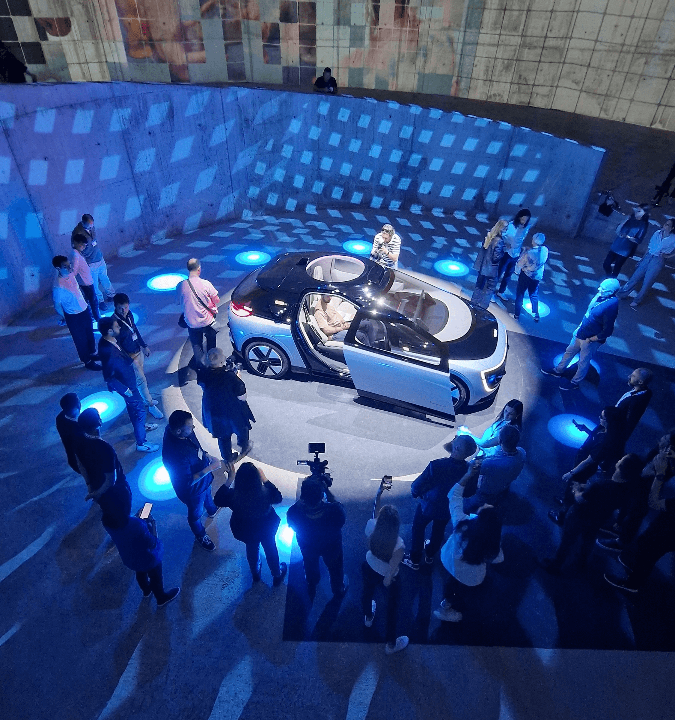 Verne robotaxi car at unveiling event in Zagreb.