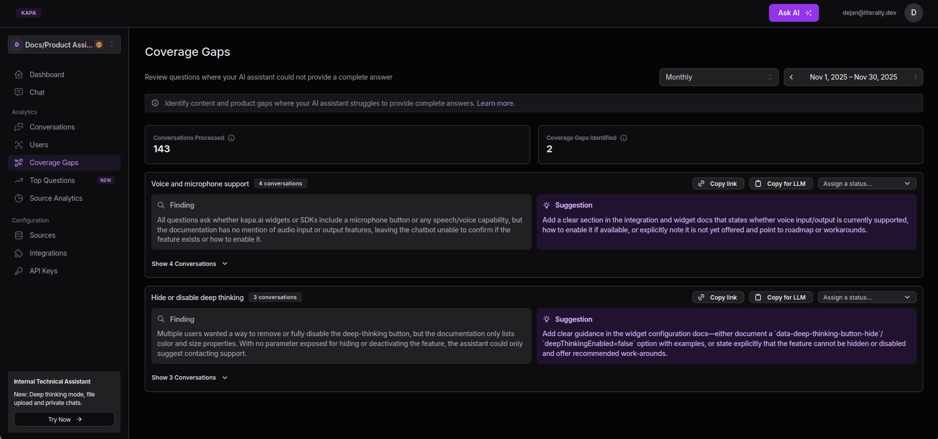 Coverage Gaps in Kapa