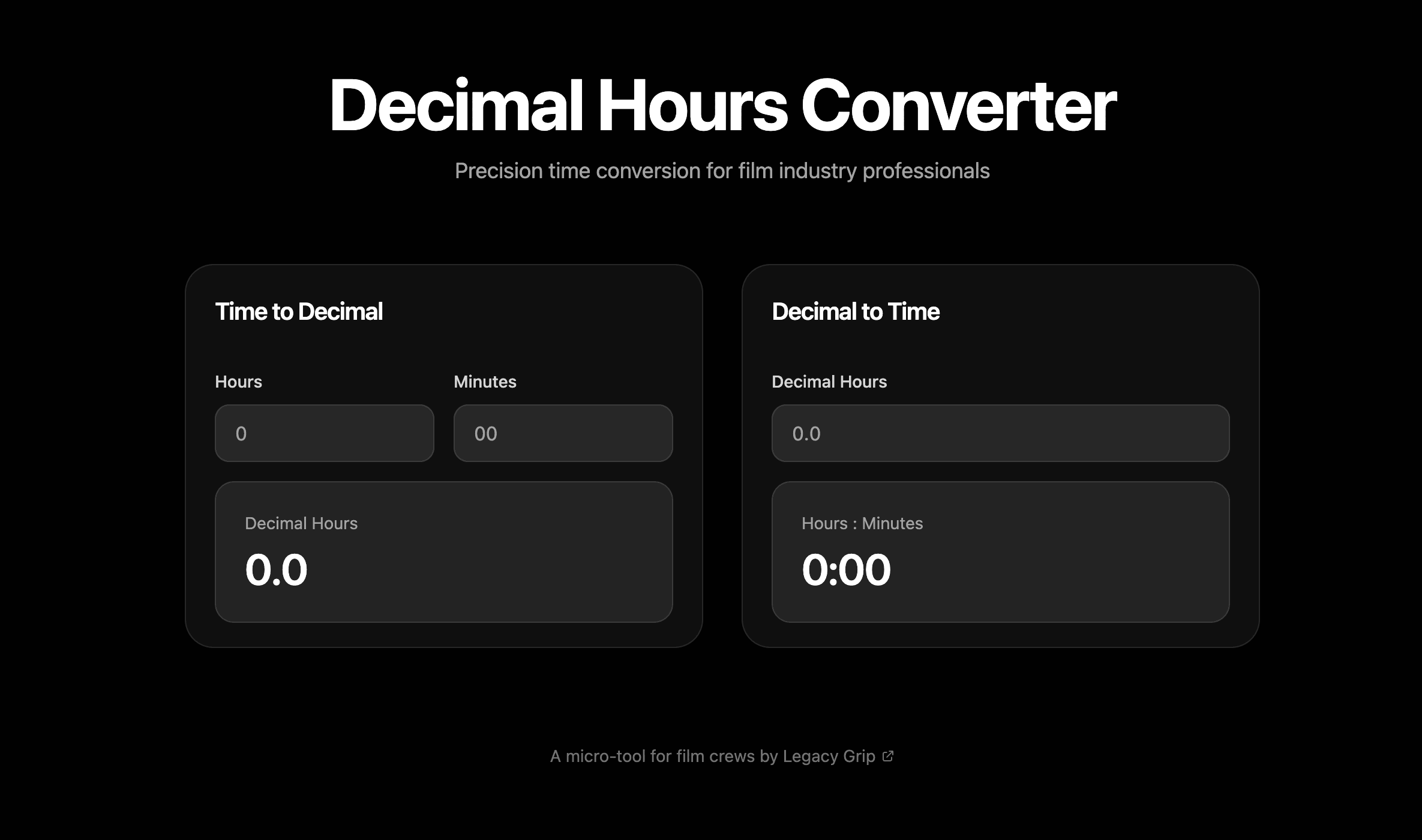 Decimal Hours Converter screenshot