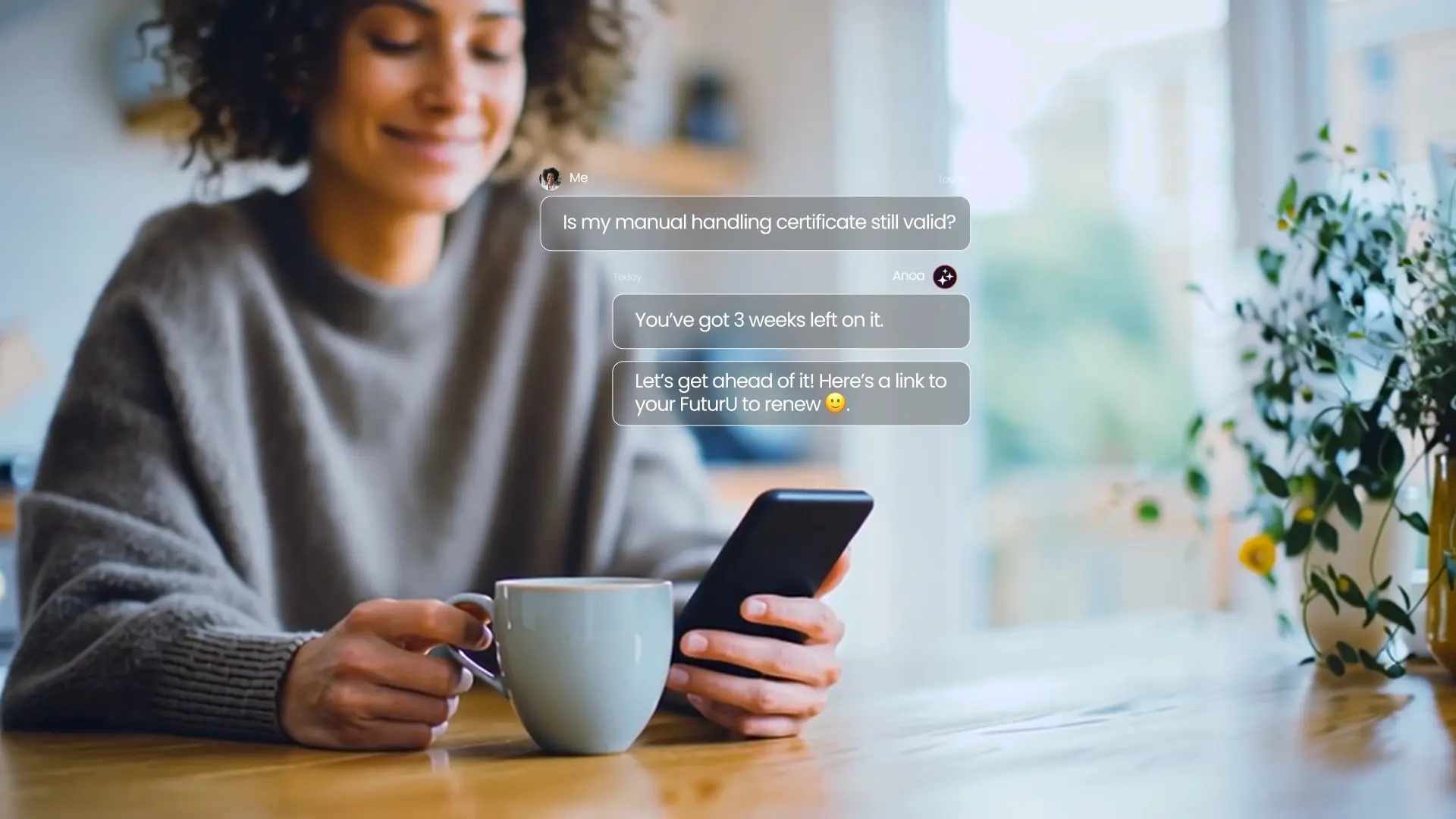 Anoa personal AI companion for healthcare support.
