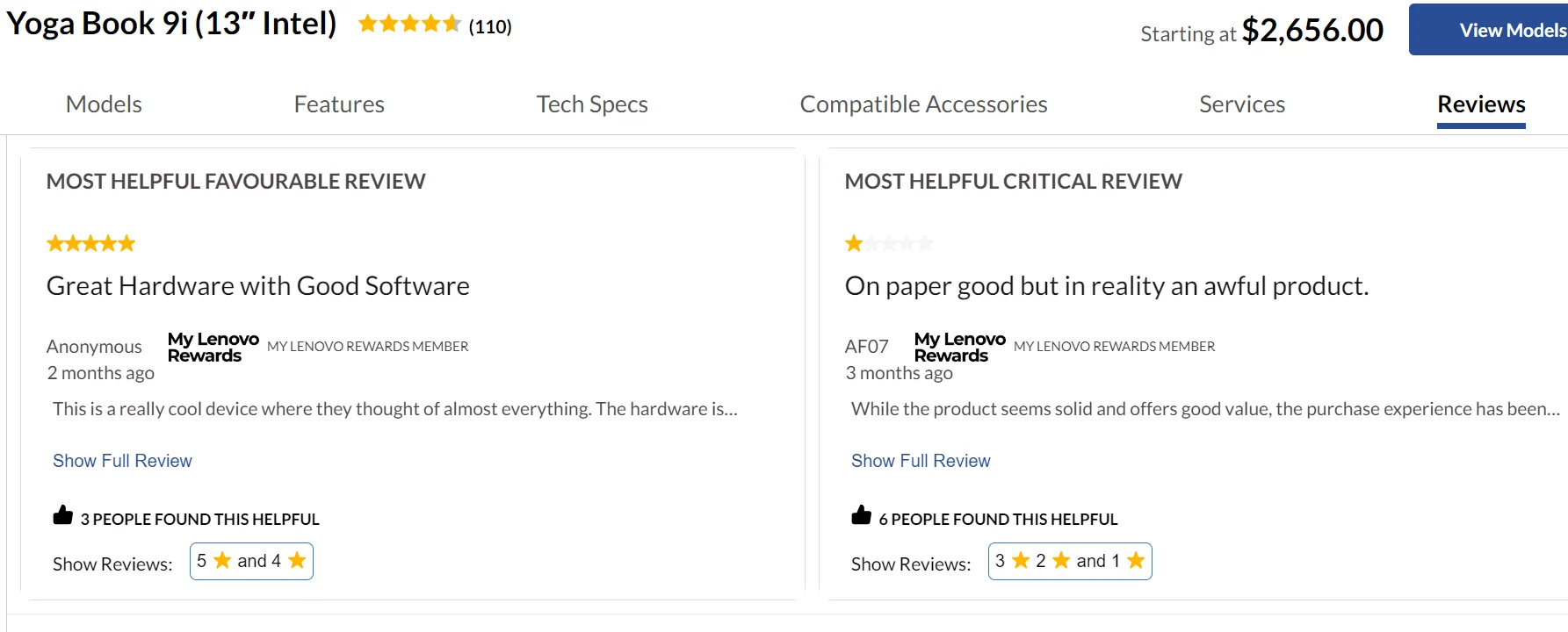 Lenovo reviews as user-generated content examples