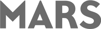 MARS Logo in grau auf schwarzem Hintergrund