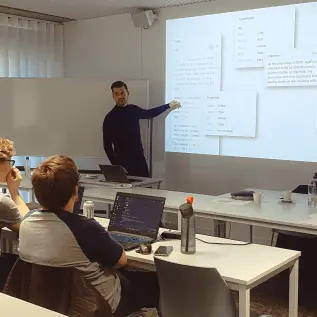 man presenting