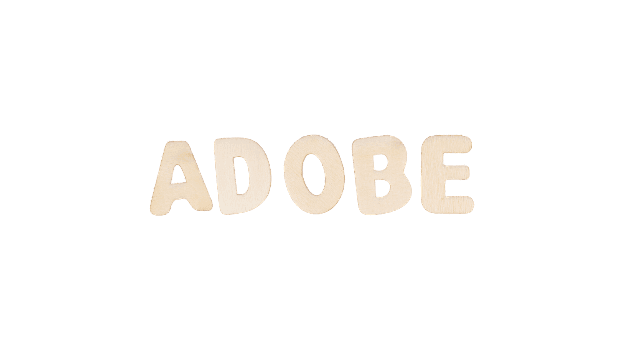 the word adobe spelled with white letters on a black background